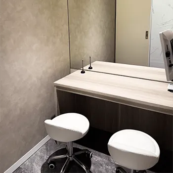 Tokyo Lift Clinicのブレッシングを受けた後のパウダールーム