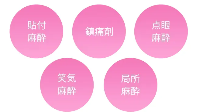 TCBで使用される5種類の麻酔