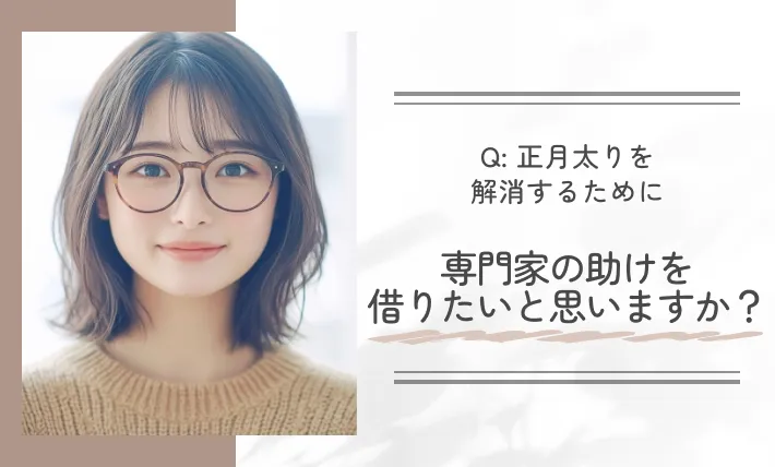 Q: 正月太りを解消するために専門家の助けを借りたいと思いますか？