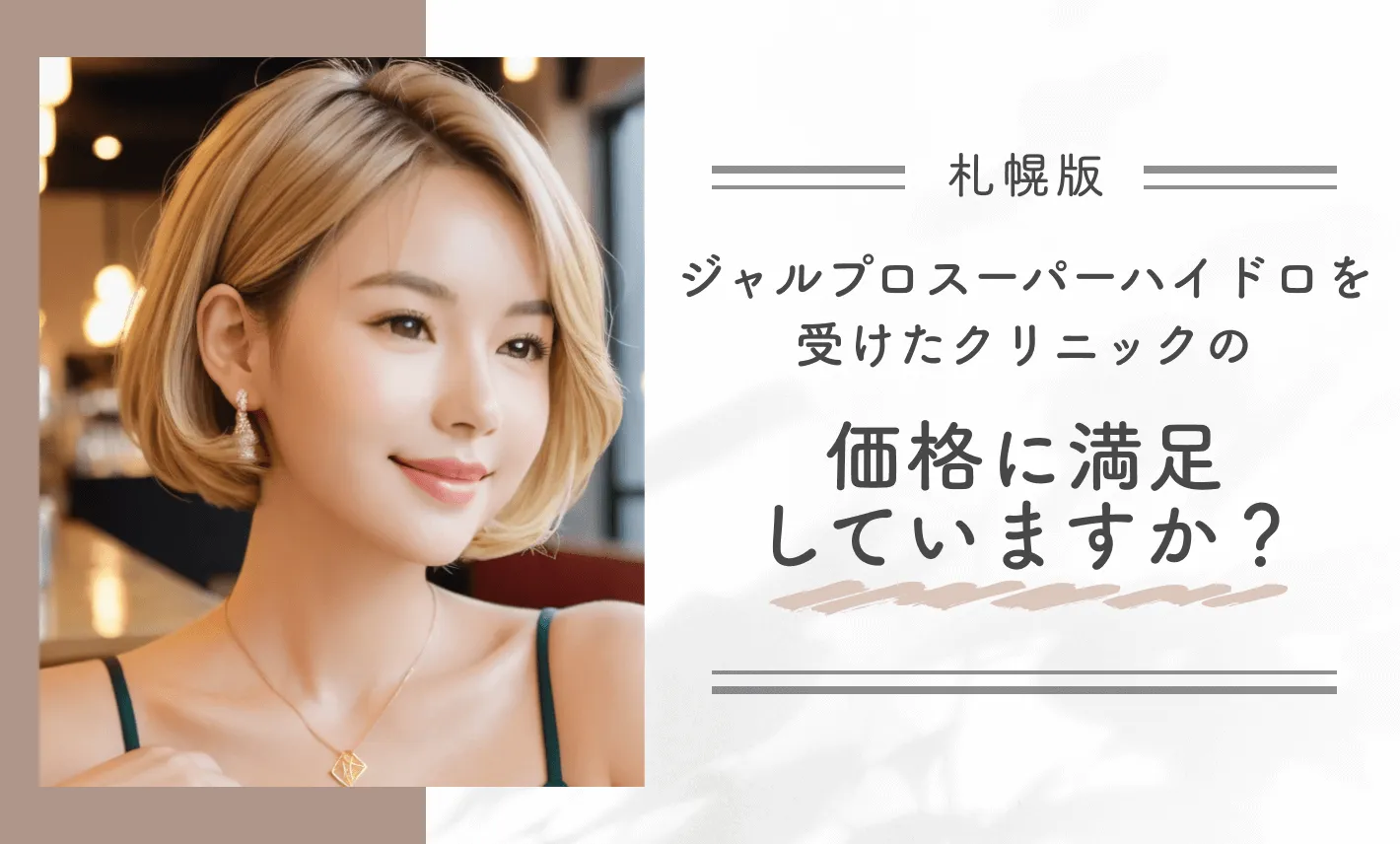 ジャルプロスーパーハイドロを受けたクリニックの価格に満足していますか?