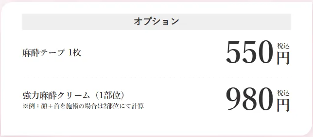 渋谷でリジュラン注射が安いおすすめのクリニック　湘南美容クリニックのLP画像　麻酔