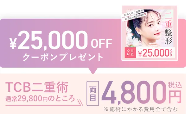 初回限定で二重整形が5,000円以下