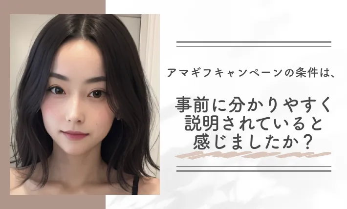 アマギフキャンペーンの条件は、事前に分かりやすく説明されていると感じましたか？