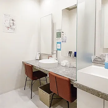 ヴァージンクリニックの医療脱毛を受けた後のパウダールーム