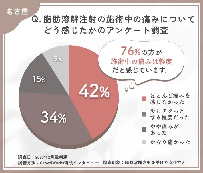 脂肪溶解注射の施術中の痛みに関するアンケート調査