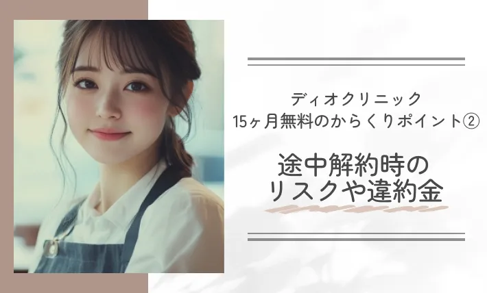ディオクリニック10ヶ月無料のからくりポイント② 途中解約時のリスクや違約金