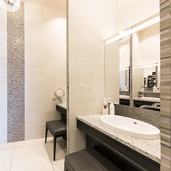 クロスクリニック銀座の脂肪冷却を受けた後のパウダールーム