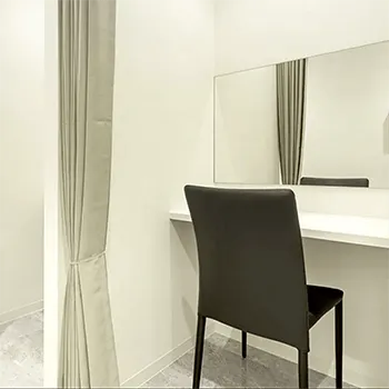 BSクリニック 池袋駅前院の脂肪冷却を受けた後のパウダールーム