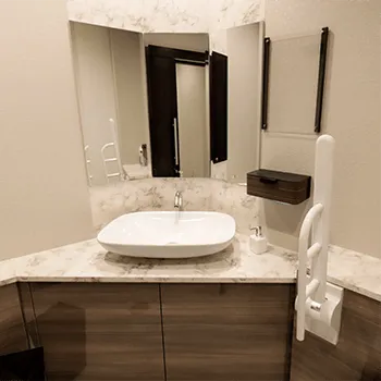 銀座よしえクリニック 池袋院の脂肪冷却を受けた後のパウダールーム