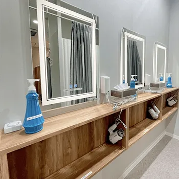 湘南美容クリニック 横浜3院の脂肪冷却を受けた後のパウダールーム