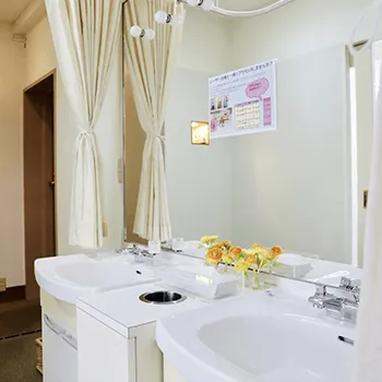 リオラビューティークリニック 千葉1院のミラドライを受けた後のパウダールーム