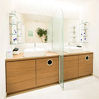 肌と歯のクリニック 東京ベイ幕張のミラドライを受けた後のパウダールーム