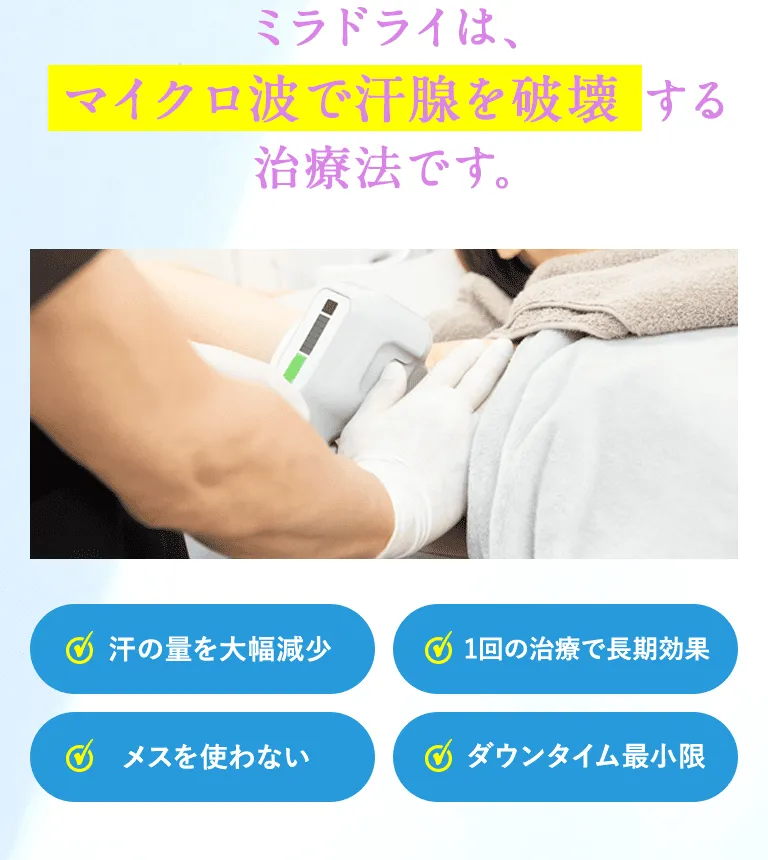 浜松/静岡でミラドライが安いおすすめクリニック　共立美容外科の施術