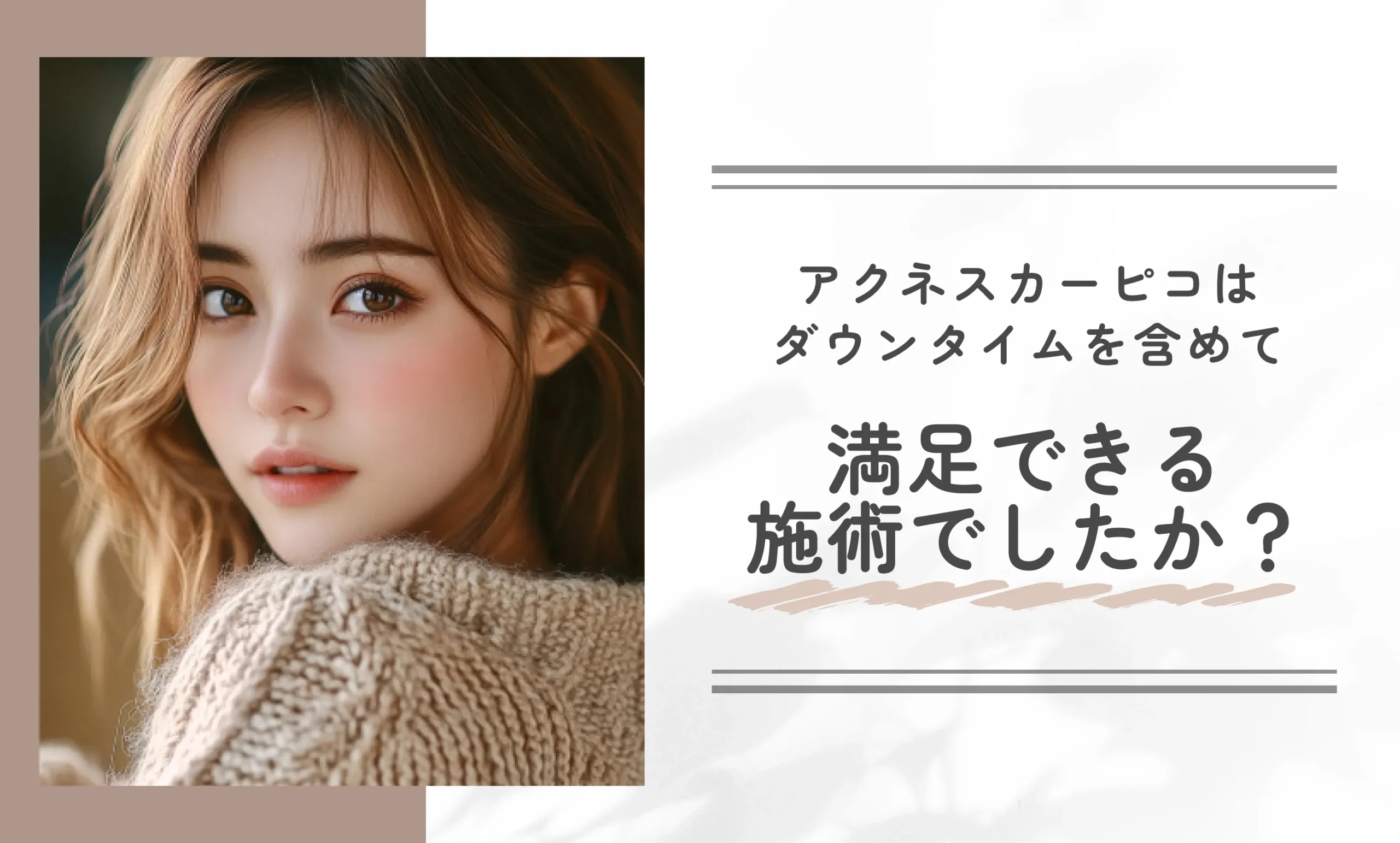 アクネスカーピコはダウンタイムを含めて満足できる施術でしたか？