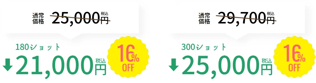 SBC湘南美容クリニックの4月の月替わりキャンペーン　新・脂肪溶解リニアHIFUの料金②