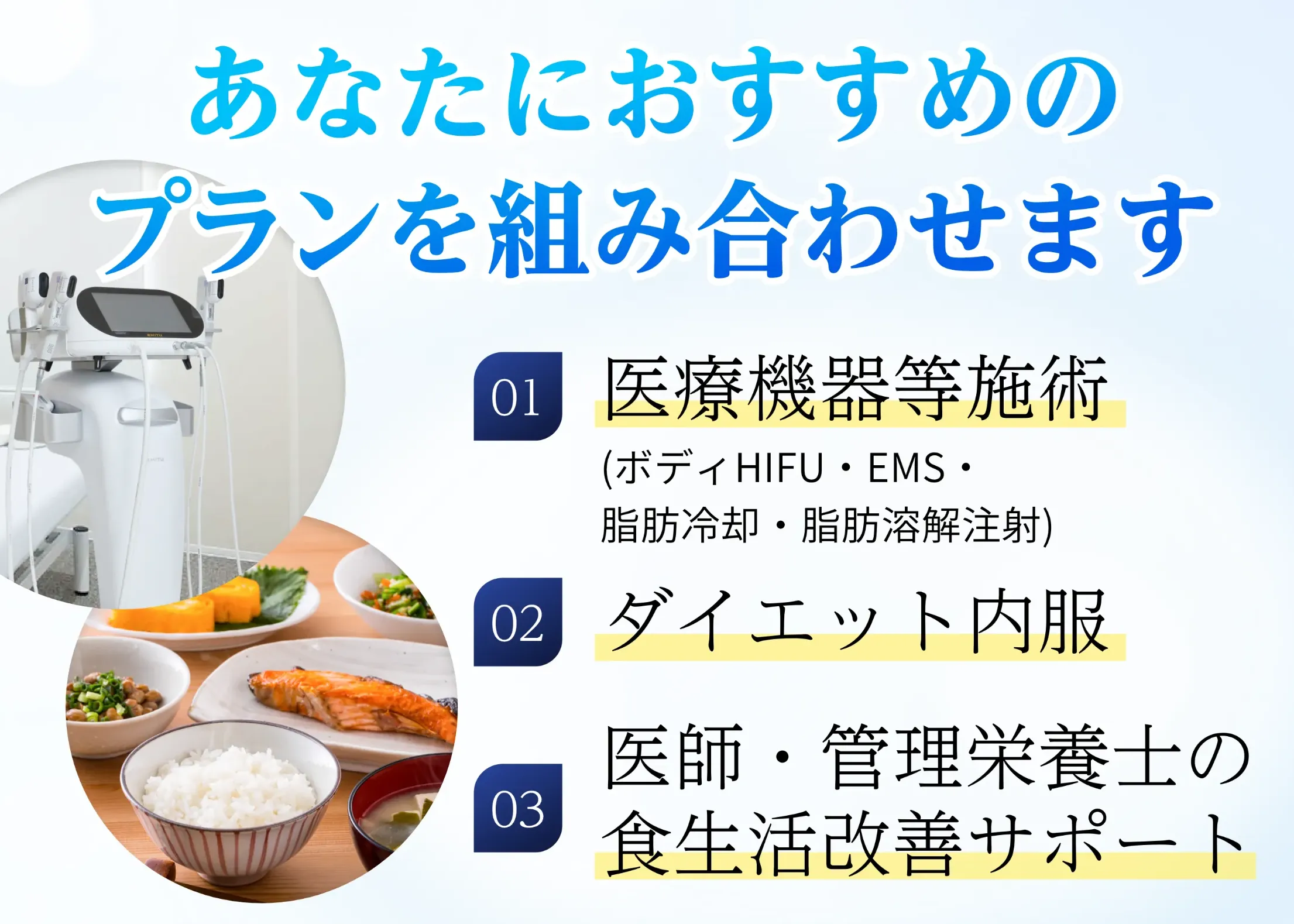 エミナルクリニックの医療ダイエットの説明