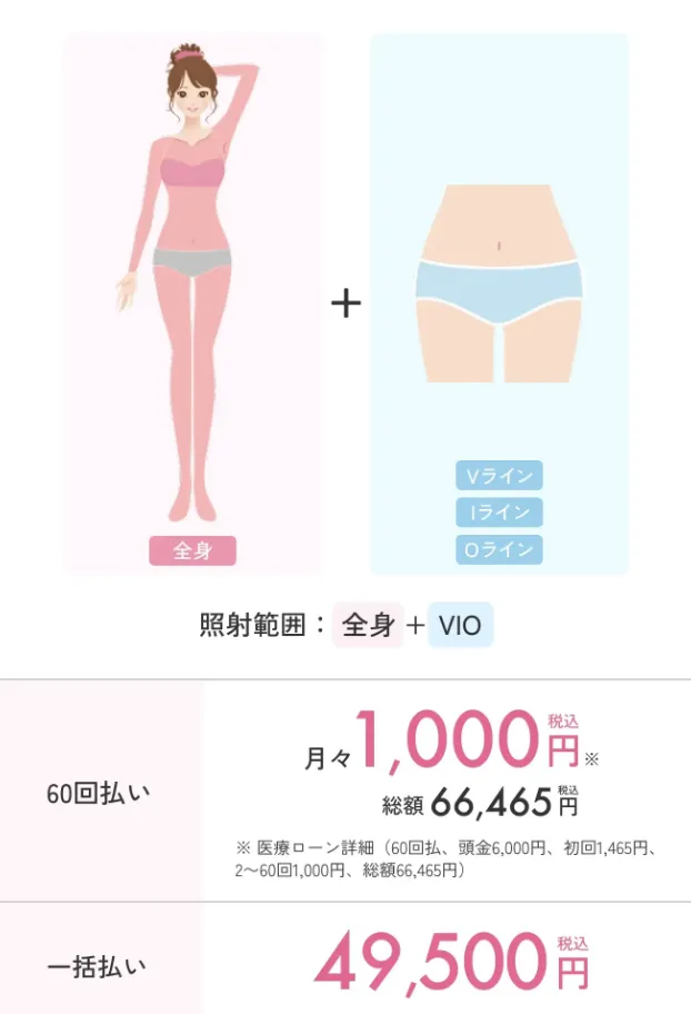 エミナルクリニック 施術箇所詳細