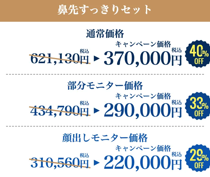 SBC湘南美容クリニックの6月の月替わりキャンペーン　鼻整形の料金③