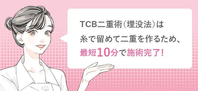 TCB二重術は10分で施術完了