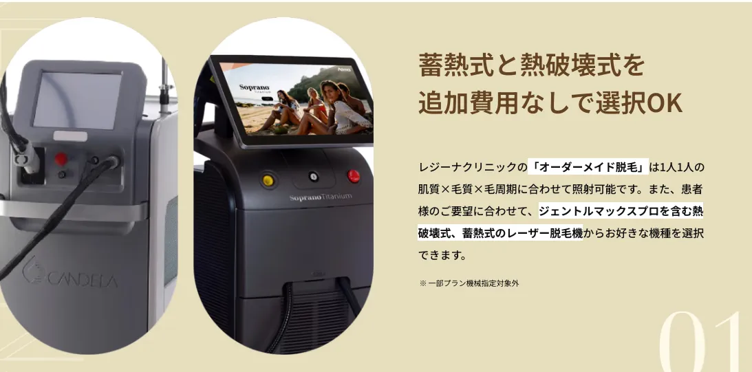 明石で都度払い医療脱毛が安いレジーナクリニックの脱毛機