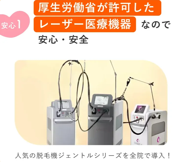 五反田で都度払い医療脱毛が安いクリニック　脱毛機
