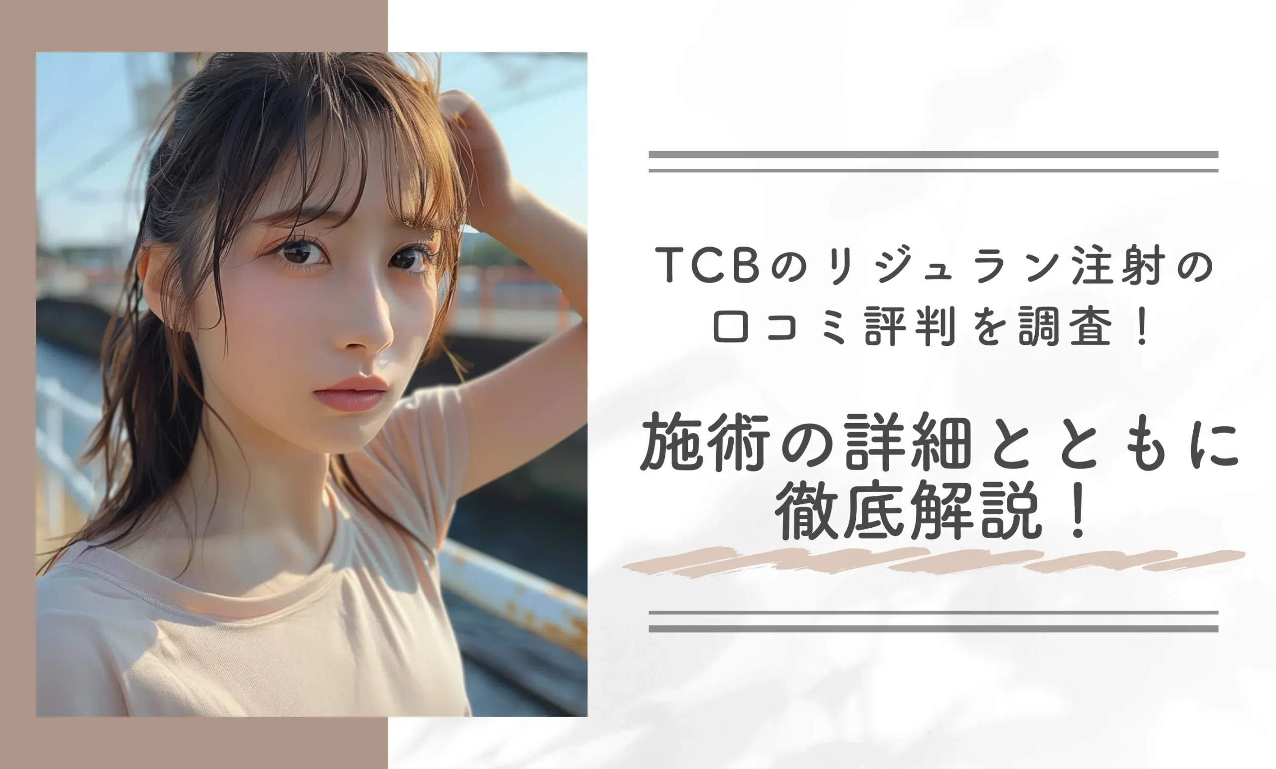 TCBのリジュラン注射の口コミ評判を調査!施術の詳細とともに徹底解説!