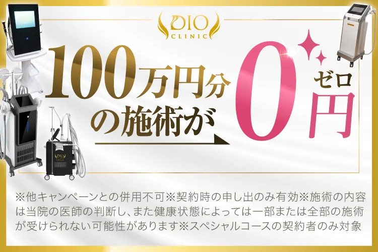 ディオクリニックの医療ダイエットは100万円分の施術が無料