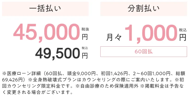 エミナルクリニックの医療脱毛は医療ローンの利用が可能