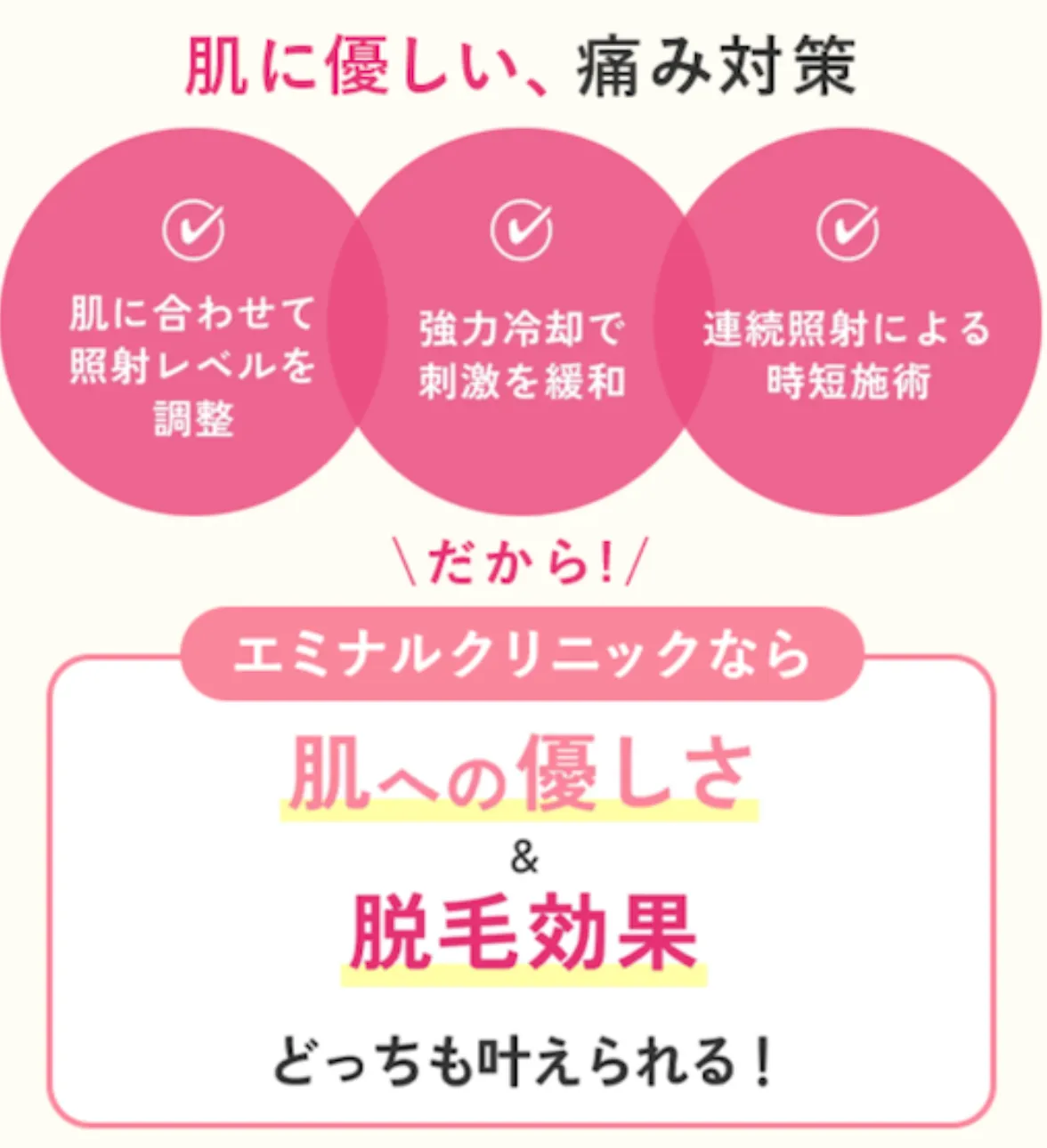 エミナルクリニックの脱毛による痛み対策