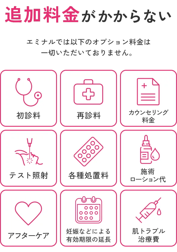 エミナルクリニックの医療脱毛のオプション