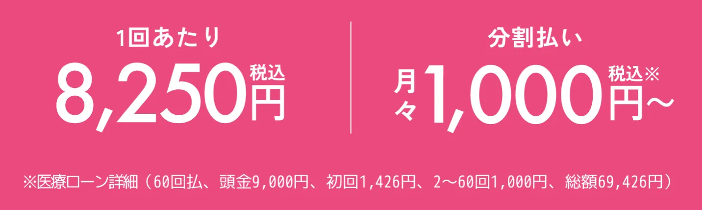 エミナルクリニックの医療脱毛の料金案内