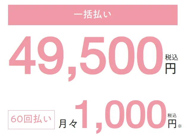 エミナルクリニックの蓄熱式全身脱毛の料金設定