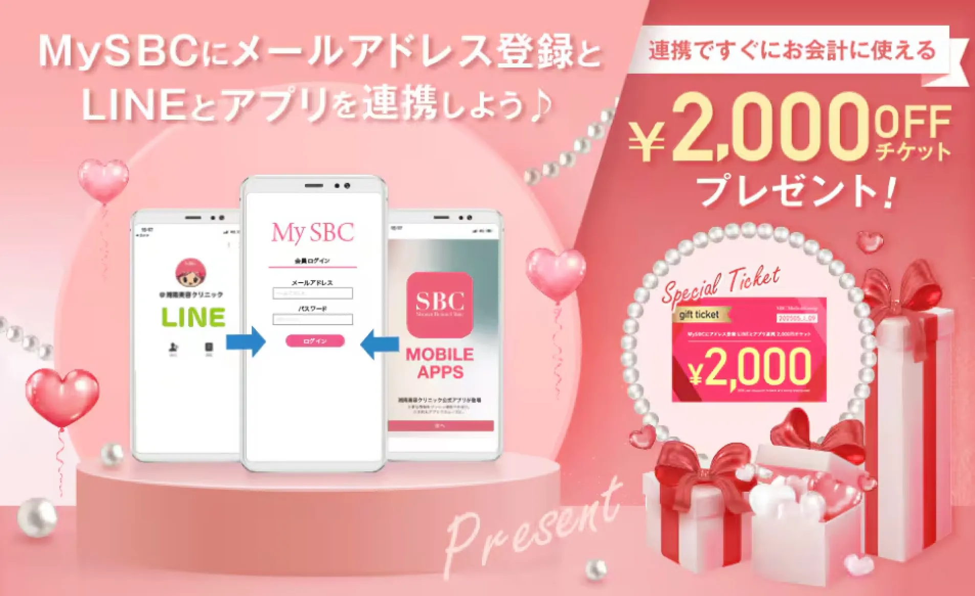 湘南美容クリニックは、メールアドレス登録とLINE連携でクーポン取得可能