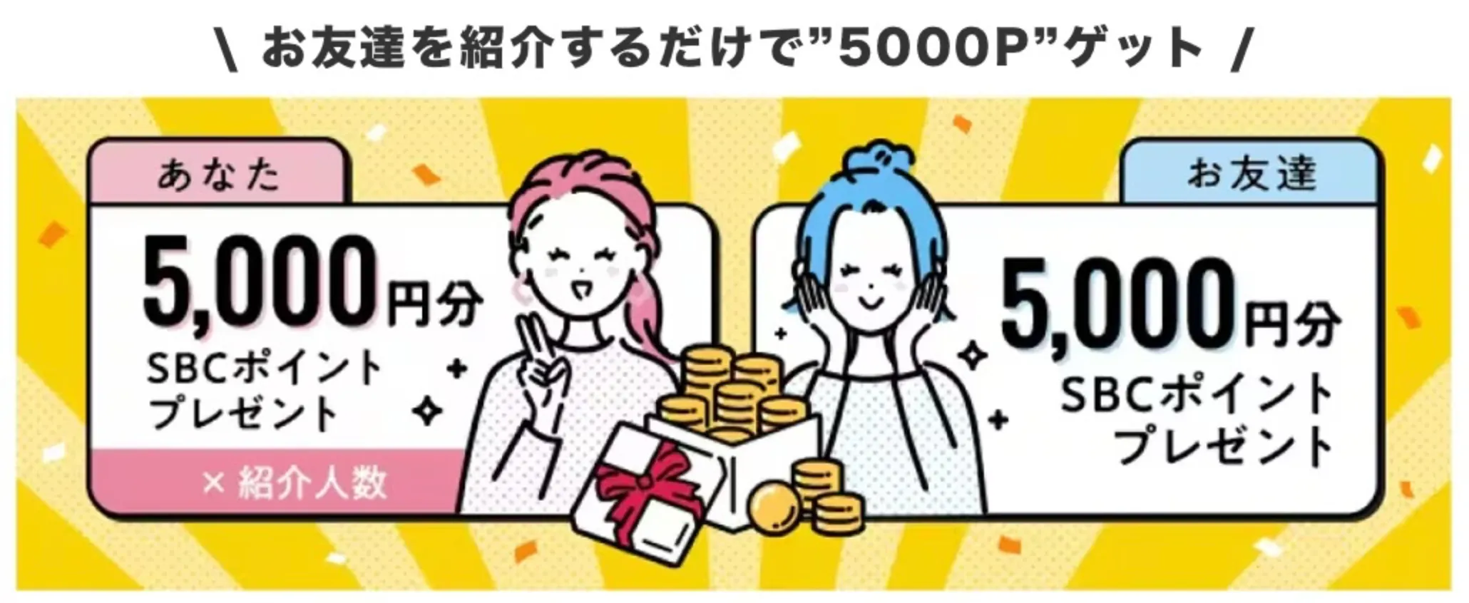 湘南美容クリニックは友達紹介制度で5,000円分のポイントがもらえる