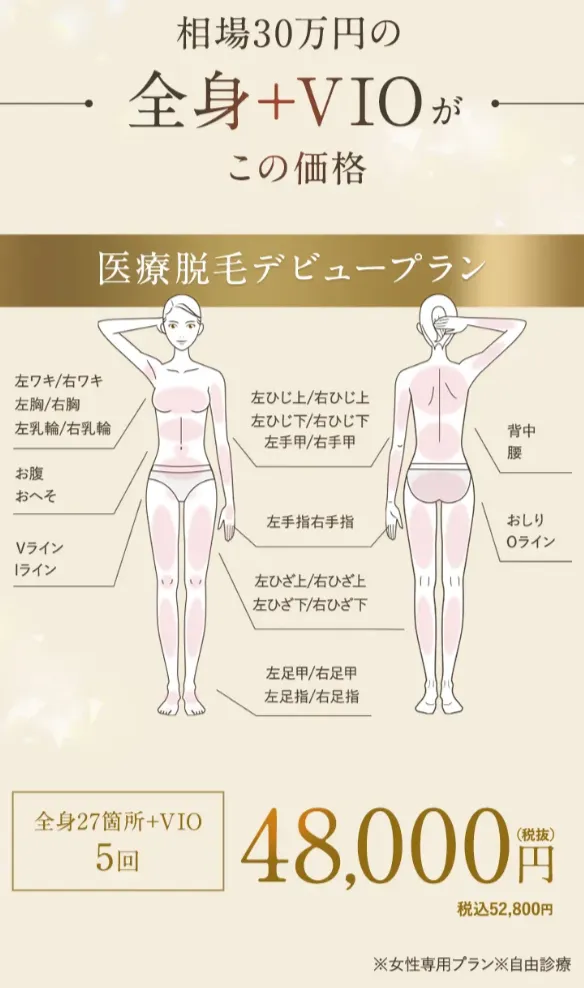 レジーナクリニックのデビュープラン
