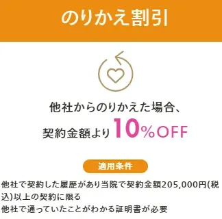 レジーナクリニック　のりかえ割引