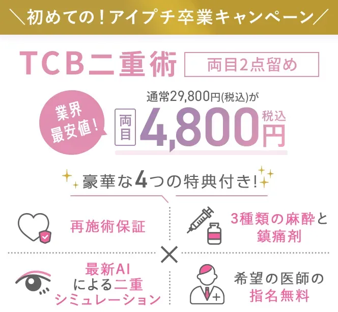 二重整形 アイプチ卒業キャンペーン