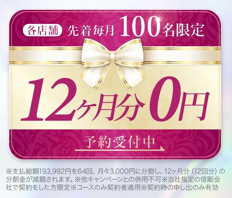 ディオクリニック 毎月100名限定12ヵ月分0円のキャンペーン