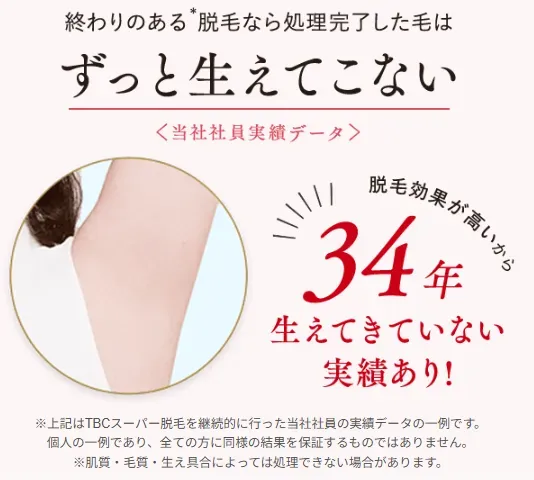 TBC　脱毛効果が高い