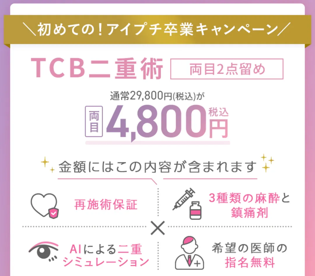 TCB アププチ卒業キャンペーン