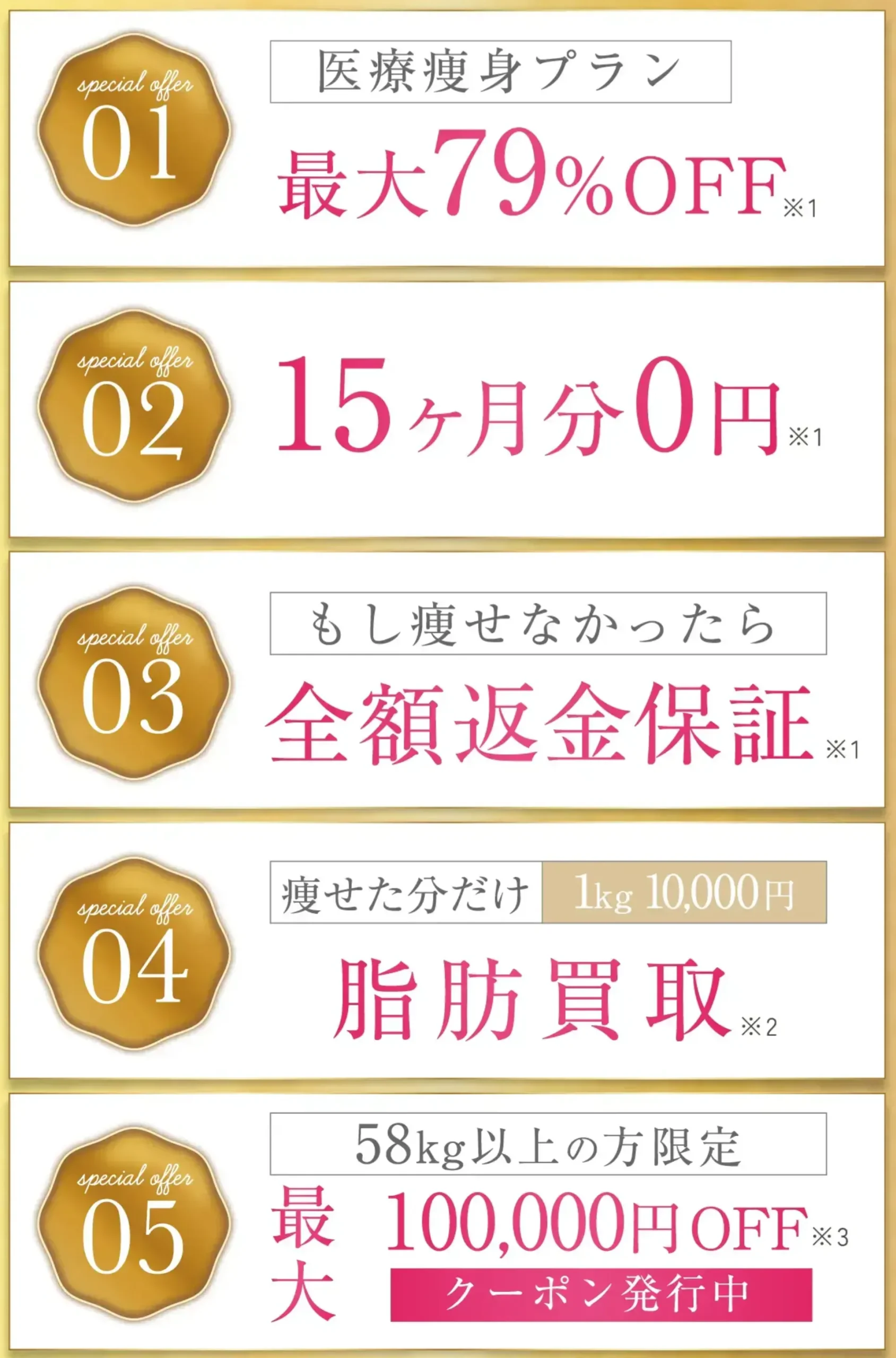 口コミで評判のURARAクリニックの予約確定で貰える5大特典