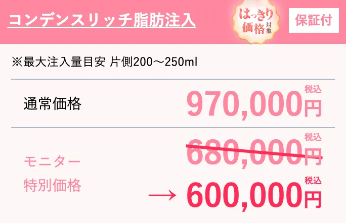 SBC湘南美容クリニックの9月の月替わりキャンペーン 豊胸特価キャンペーンの料金②